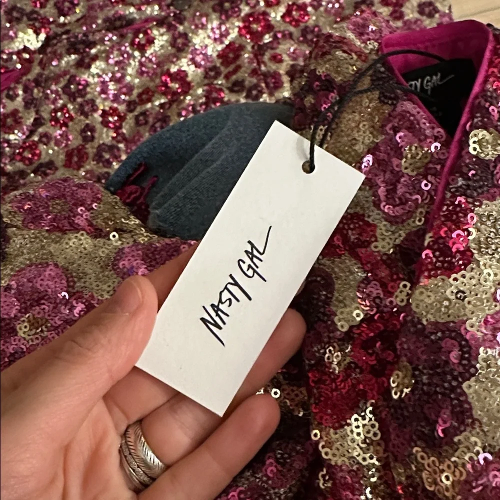 NWT Nasty Gal floral sequin trouser - Picture 4 of 6